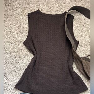 DKNY Textured Black Muscle Tee